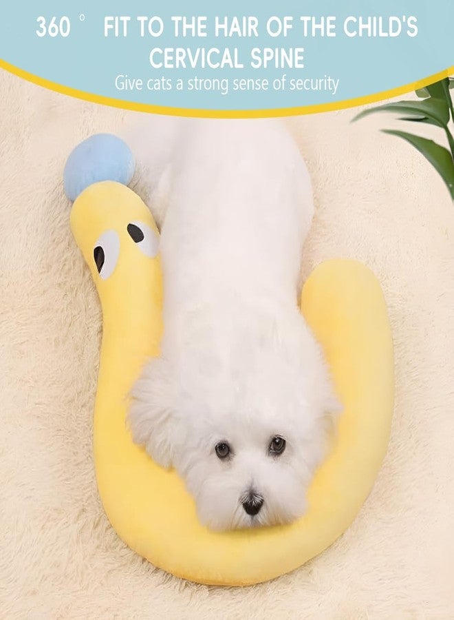 Qpets وسادة كيو بيتس® الناعمة للحيوانات الأليفة، وسادة على شكل علامة استفهام كرتونية، وسادة محشوة قطيفة للقطط والكلاب، وسادة سرير قطيفة ناعمة ولطيفة للراحة أو اللعب أو كديكور منزلي، مناسبة لجميع الفصول، مقاس كبير - Image 5